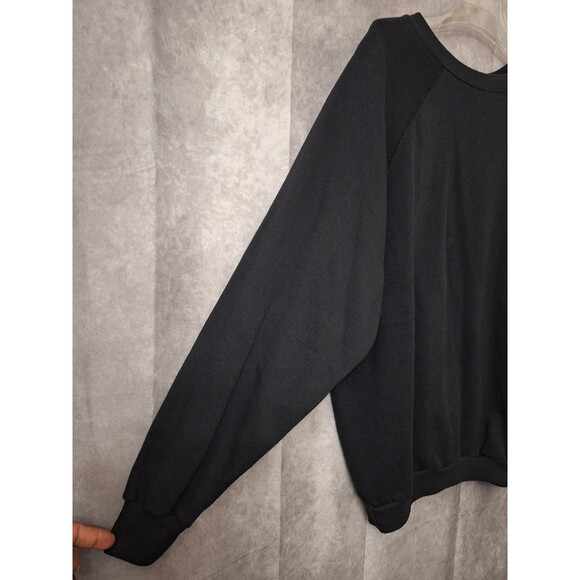 Vintage Crewneck Sweatshirt Adult Sz 2X Black Made In USA Fleece Lined 80's READ - Picture 4 of 11